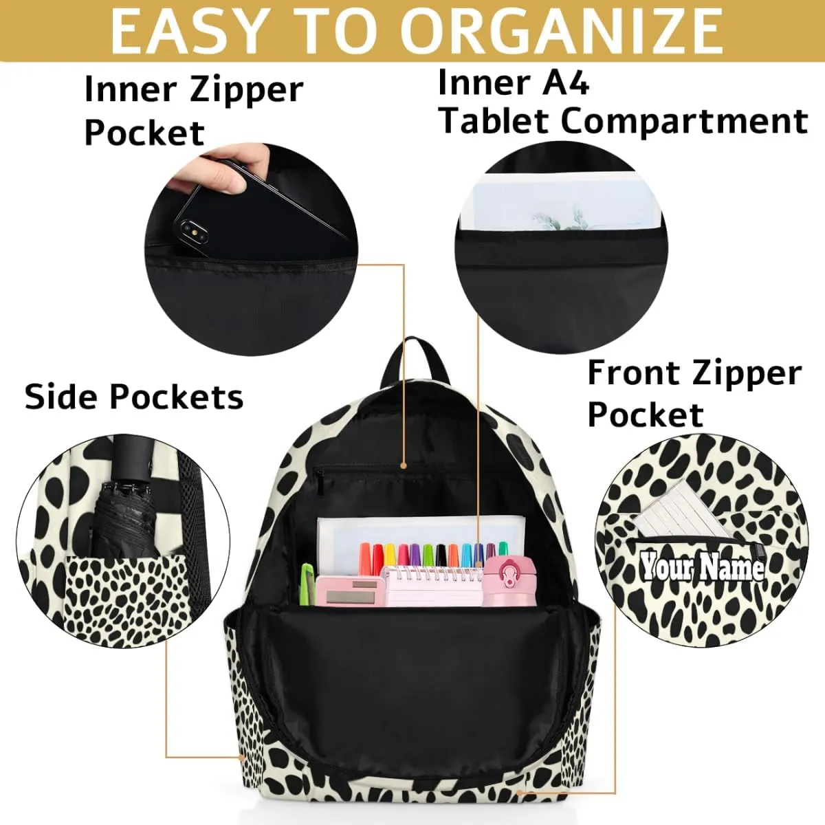 Personalized Leopard Print Preschool Toddler Backpack for Boys Girls Custom Kids Name Small Bookbags Kindergarten Elementary Backpack, Leopard Print
