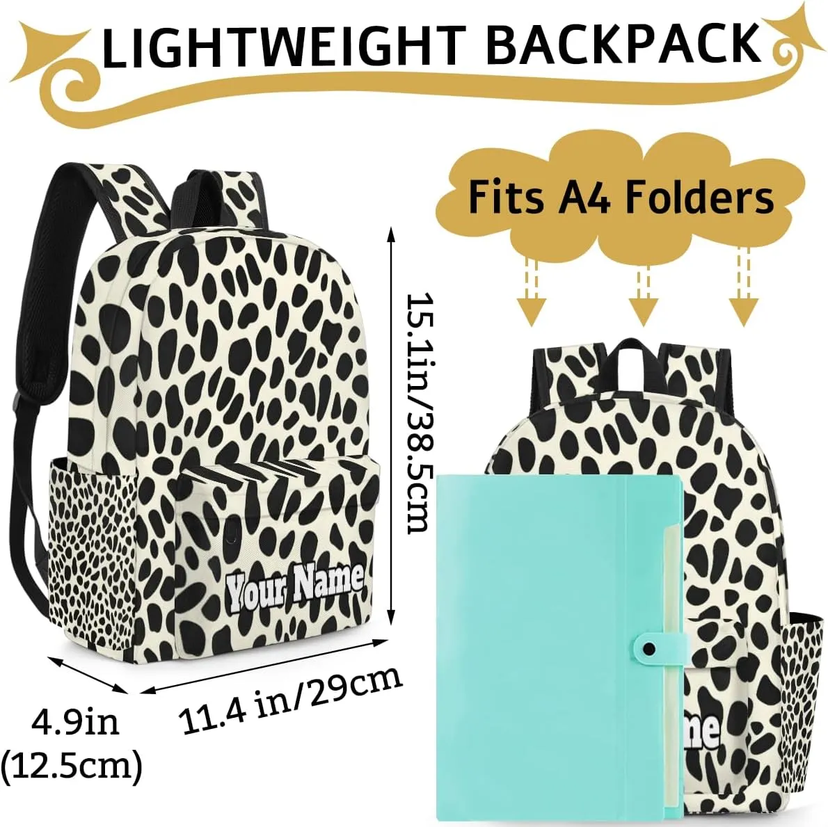 Personalized Leopard Print Preschool Toddler Backpack for Boys Girls Custom Kids Name Small Bookbags Kindergarten Elementary Backpack, Leopard Print