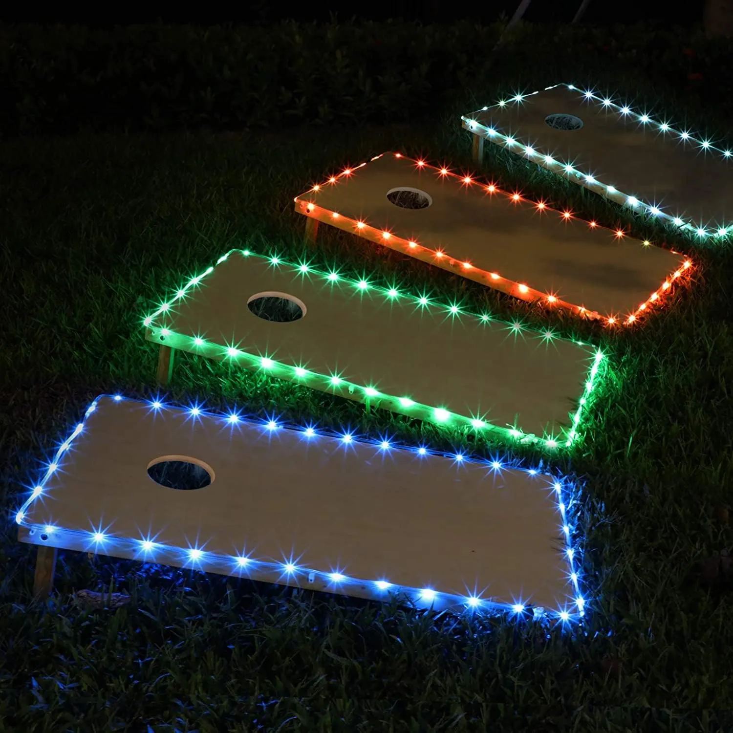 Personalized Multicolor White Monogram Cornhole Boards - Includes 2 Boards and 8 Bags with Your Personalization