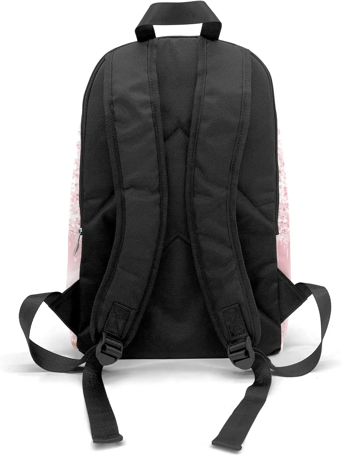 Personalized Name Pink Glitter Print Girls Gymnastics Backpack Unisex Bookbag for Boy Girl Travel Daypack Bag Purse 17.7 IN