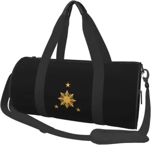 Philippines Filipino Sun and Stars Flag Convertible Garment Bag with Shoulder Strap, Carry on Garment Duffel Bag for Men Women - Rolling Foldable for Travel Luggage Bags (Black)
