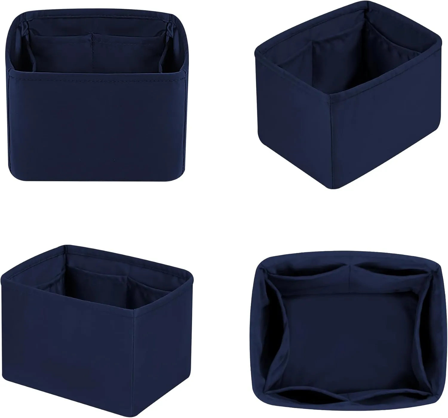 Picotin 18 Bag Insert, Purse Organizer Insert Compatible with Hermes Picotin Bag, Lightweight and Soft Bag Organizer Insert, Satin Inner Bag with Multiple Pockets(Picotin18,Blue nuit)