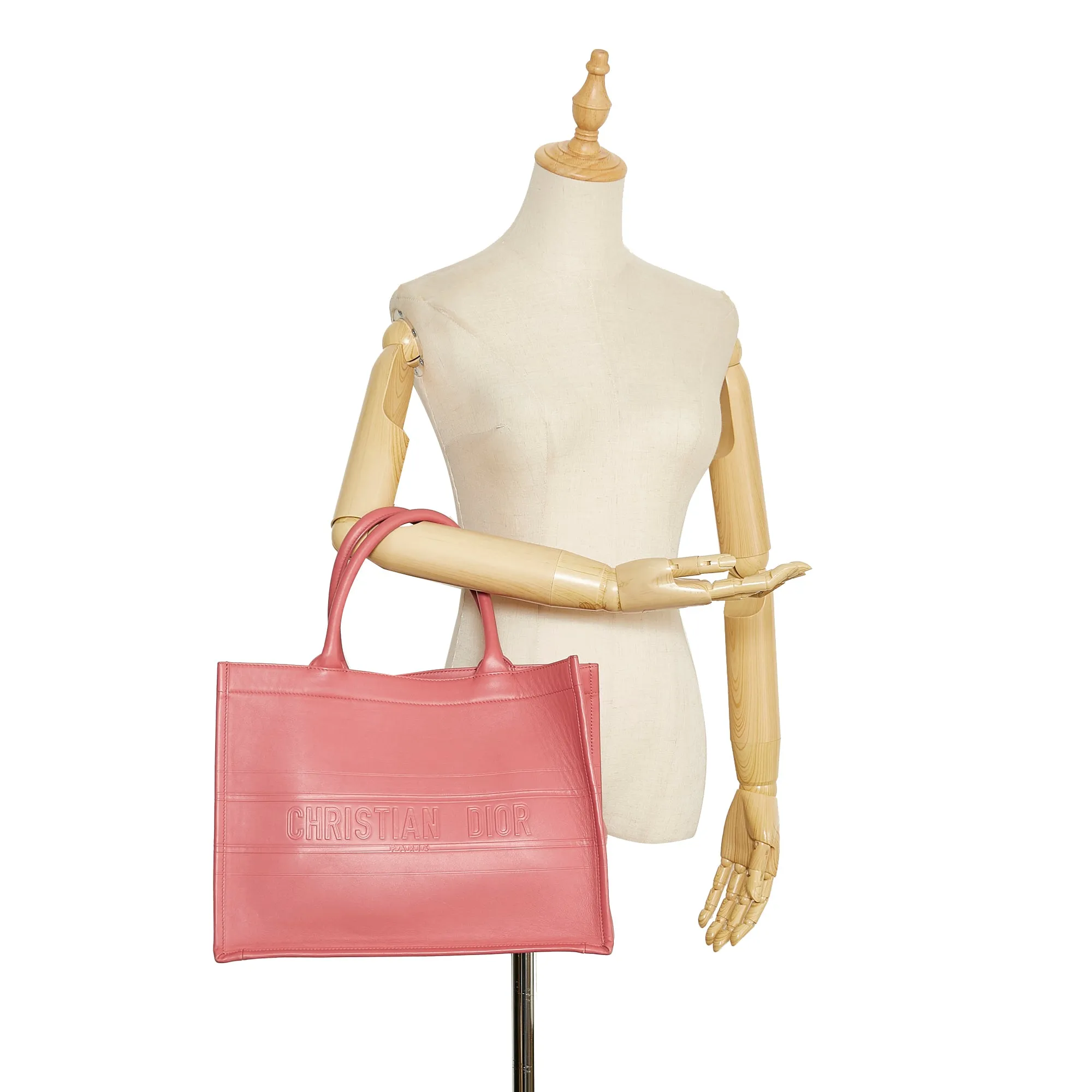 Pink Dior Medium Embossed Book Tote