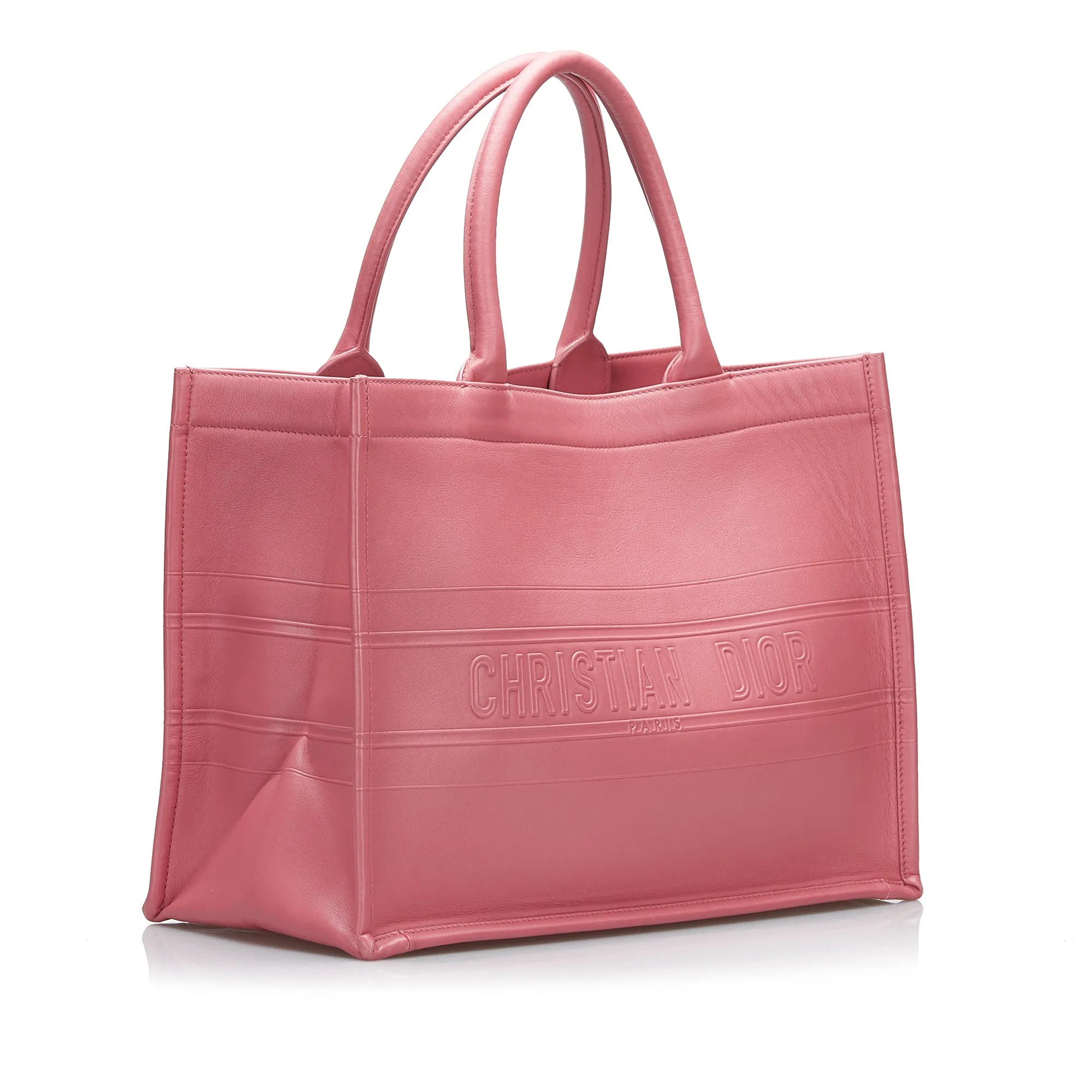 Pink Dior Medium Embossed Book Tote