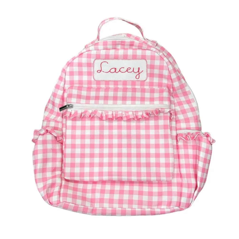 Pink Gingham Backpack