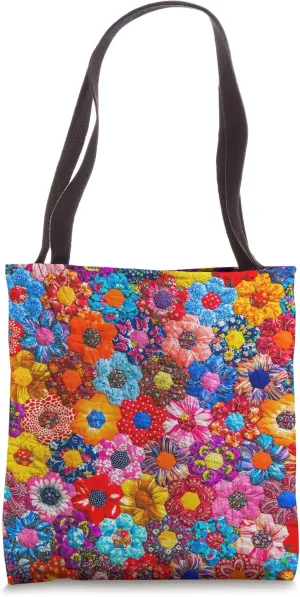 Pioneer Country Farm For Woman Cute Retro Floral Quilt Print Tote Bag