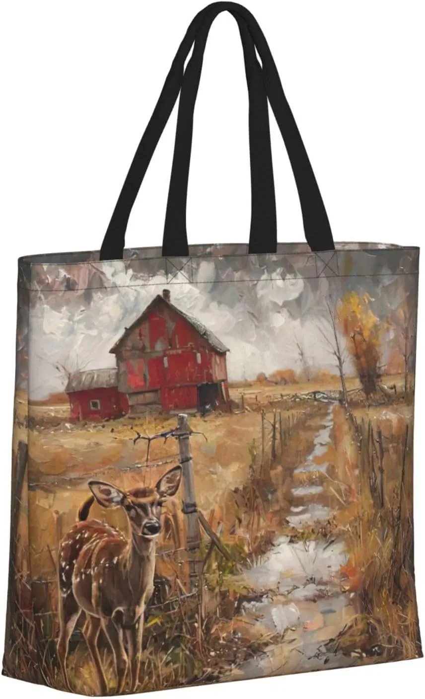 Plaid Red And Black Print Tote Bags Reusable Grocery Bag Shoulde Bag Handbag For Office Shopping Travel Women