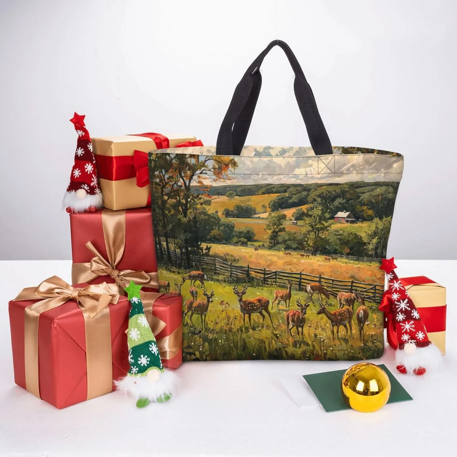 Plaid Red And Black Print Tote Bags Reusable Grocery Bag Shoulde Bag Handbag For Office Shopping Travel Women