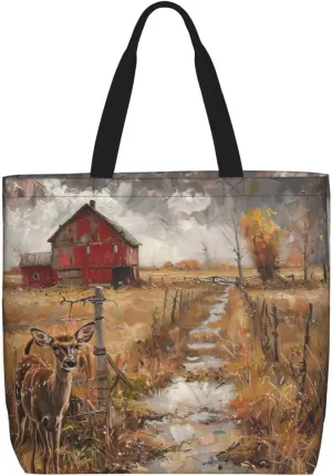 Plaid Red And Black Print Tote Bags Reusable Grocery Bag Shoulde Bag Handbag For Office Shopping Travel Women