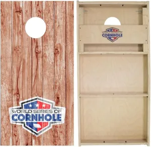Plank Wood Cornhole Boards - WSOC Runway Series - Officially Licensed Regulation Size World Series of Cornhole Set - Outdoor Lawn Game