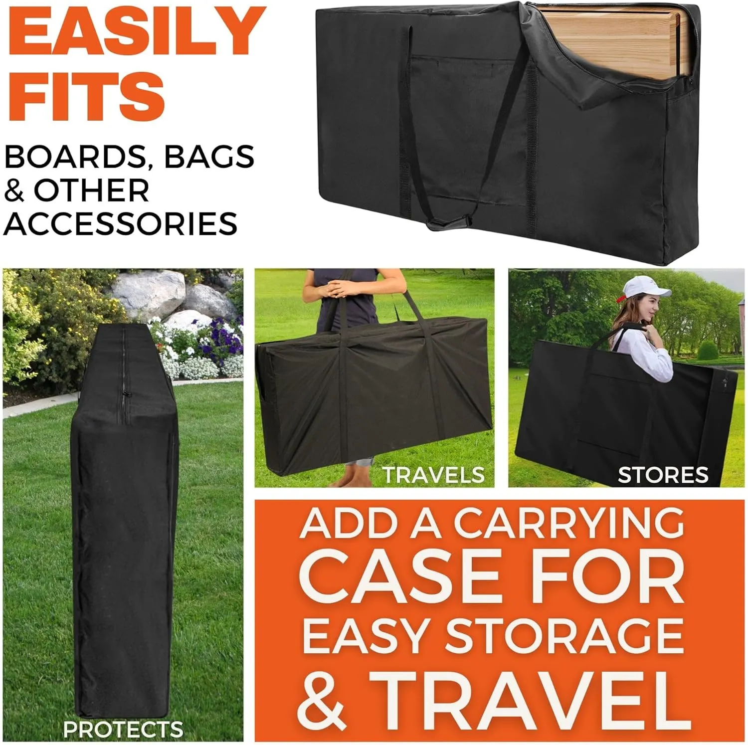 Plank Wood Cornhole Boards - WSOC Runway Series - Officially Licensed Regulation Size World Series of Cornhole Set - Outdoor Lawn Game