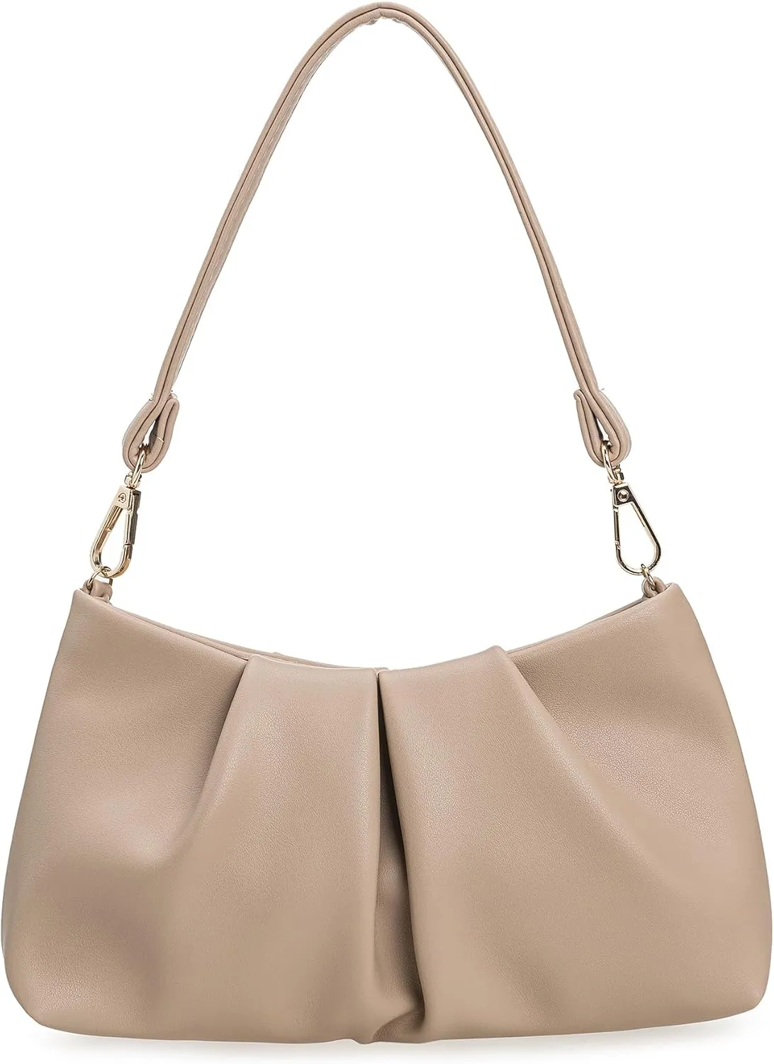 Pleated PU Clutch Evening Purse for Women Dressy Formal Faux Leather Shoulder Handbag