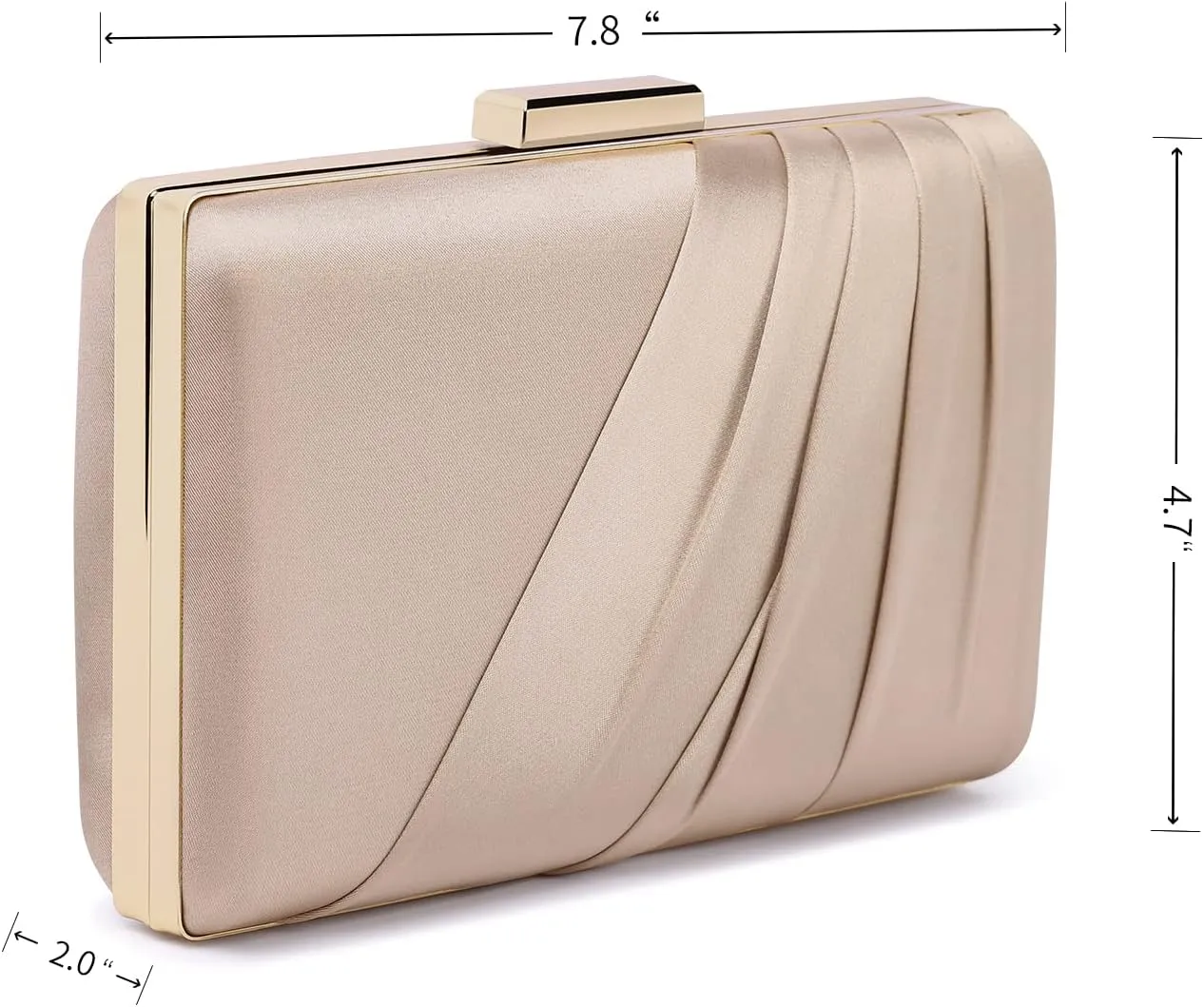 Pleated Satin Clutch Purse For Women Wedding Bridal Clutch Bag Prom Party Clutch