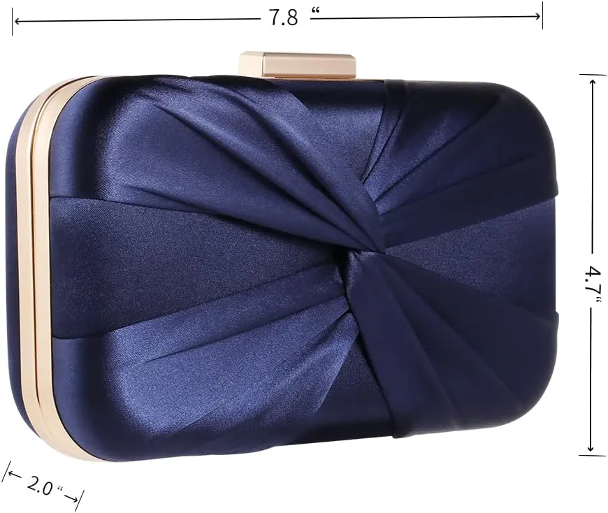 Pleated Satin Clutch Purse For Women Wedding Bridal Clutch Bag Prom Party Clutch