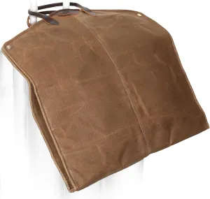 Polare 43” Waxed Canvas Full Grain Leather Trim Garment Bag for Travel, Large Carry on Business Suitcase Cover with YKK Zipper, Waterproof Hanging Suit Garment Cover with Handles,1 pack
