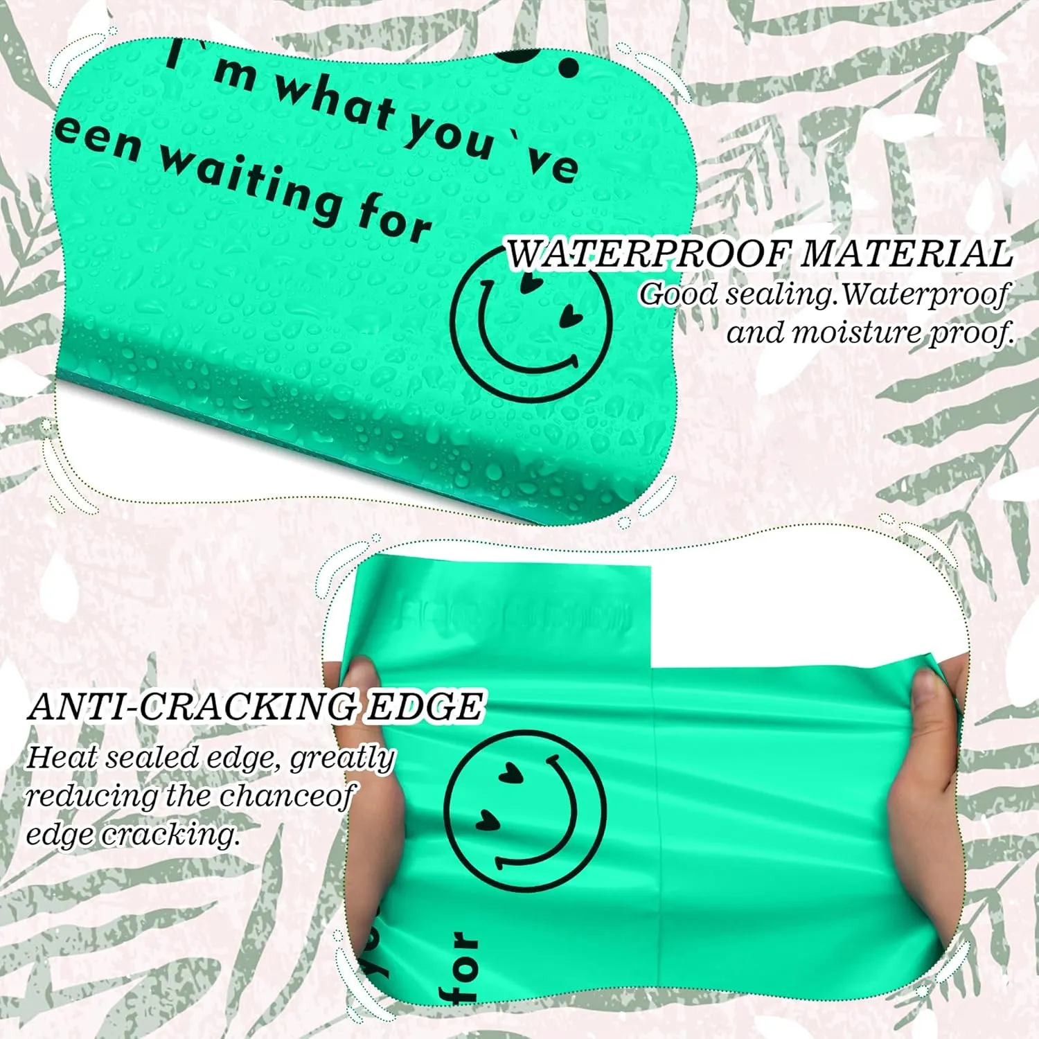 Poly Mailers 14.5x19 Inch 50 Pcs, Self Seal Shipping Bags with 2.4 Mil, Waterproof and Tear-resistant Mailers Poly Bags, Strong Adhesive Shipping Envelopes for Clothing, Teal