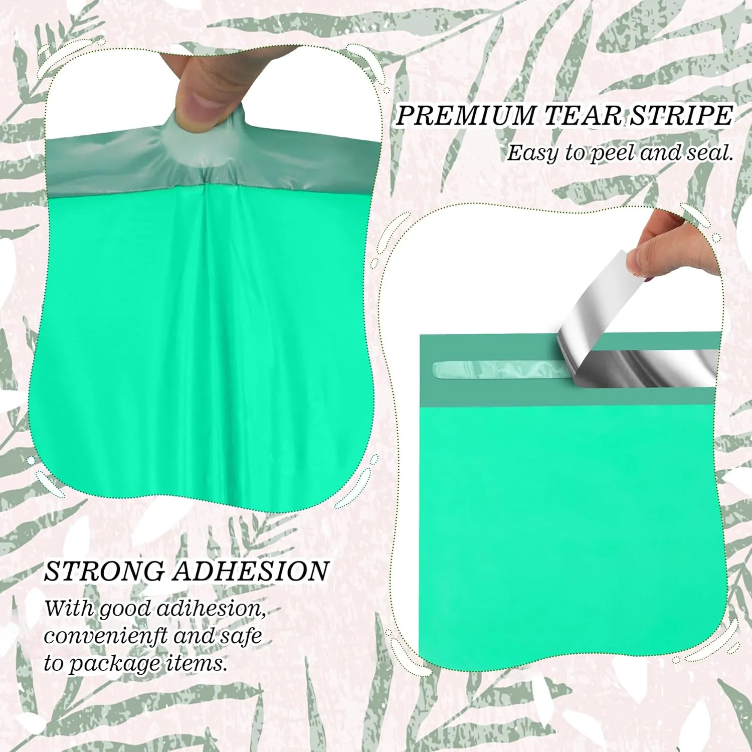Poly Mailers 14.5x19 Inch 50 Pcs, Self Seal Shipping Bags with 2.4 Mil, Waterproof and Tear-resistant Mailers Poly Bags, Strong Adhesive Shipping Envelopes for Clothing, Teal