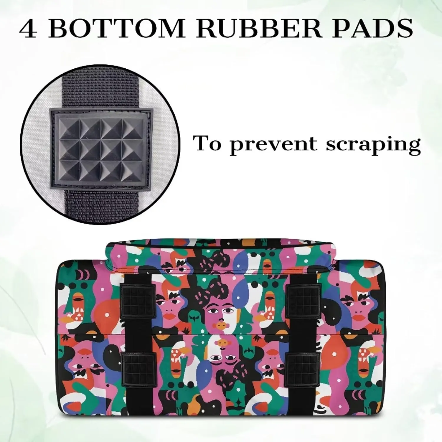 Portable Sewing Machine Storage Case, Abstract Art Face Print Sewing Machine Bag with Comfortable Handle and Front Pocket Compatible with Most Sewing Machines
