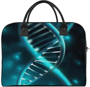 Portable Travel Bag, Science Gene Strand Print Travel Tote Bag Double Zipper Handbag Stylish Tote Bag Multi-use Travel Tote