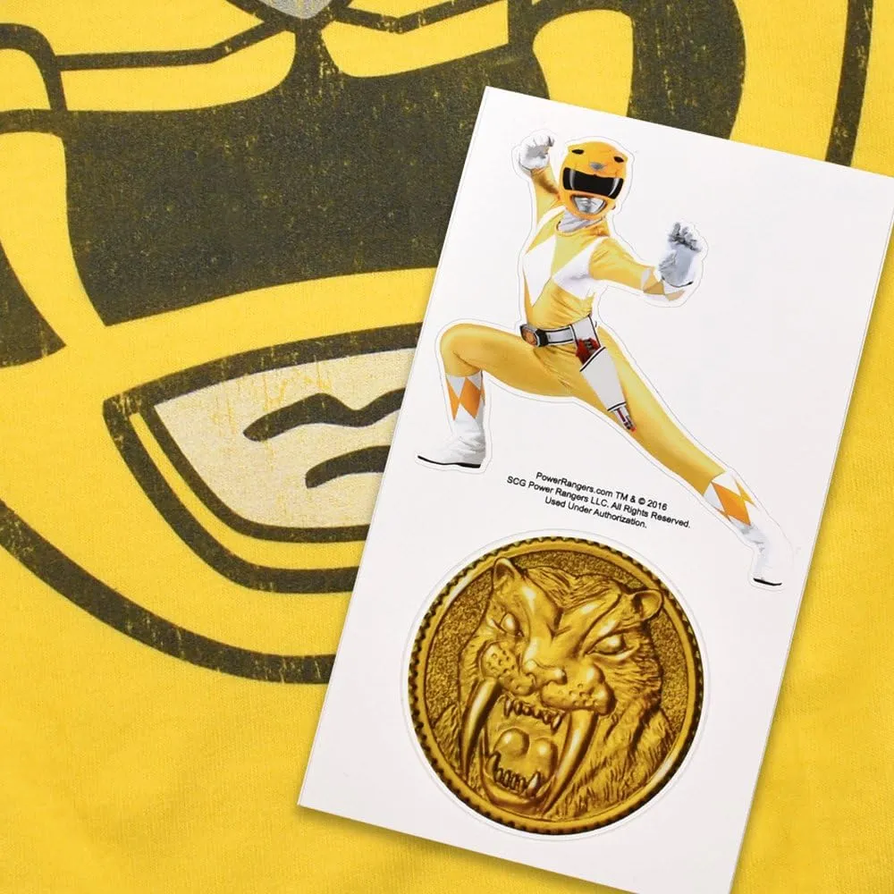 Power Rangers Yellow Ranger Mask T Shirt & Stickers