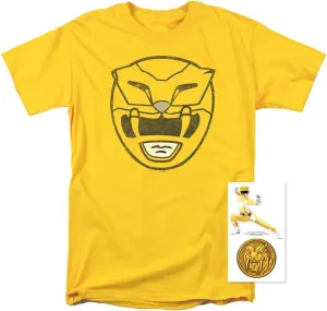 Power Rangers Yellow Ranger Mask T Shirt & Stickers