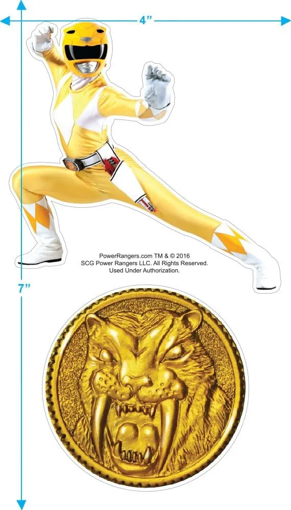 Power Rangers Yellow Ranger Mask T Shirt & Stickers