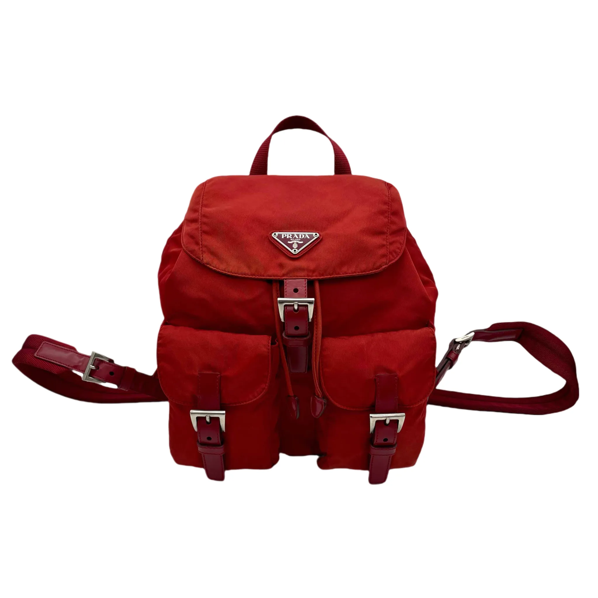 Prada Triangle Logo Nylon Backpack Pm