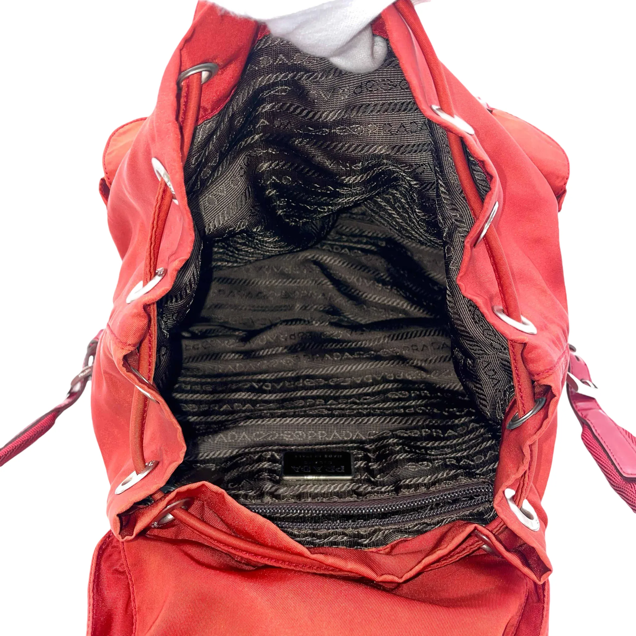 Prada Triangle Logo Nylon Backpack Pm