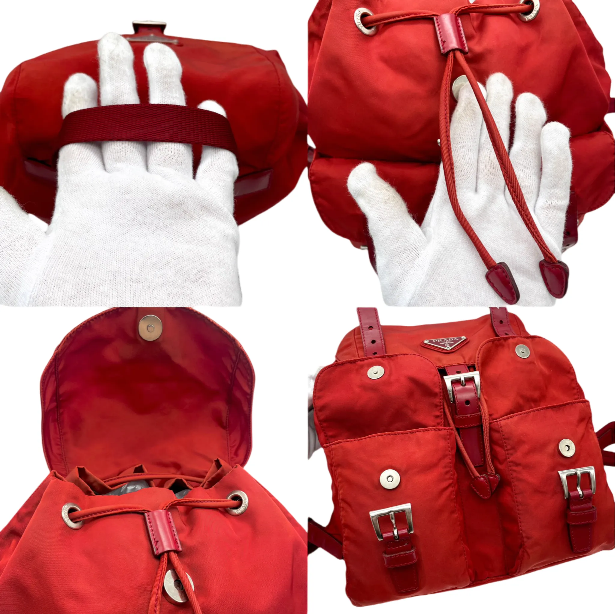 Prada Triangle Logo Nylon Backpack Pm