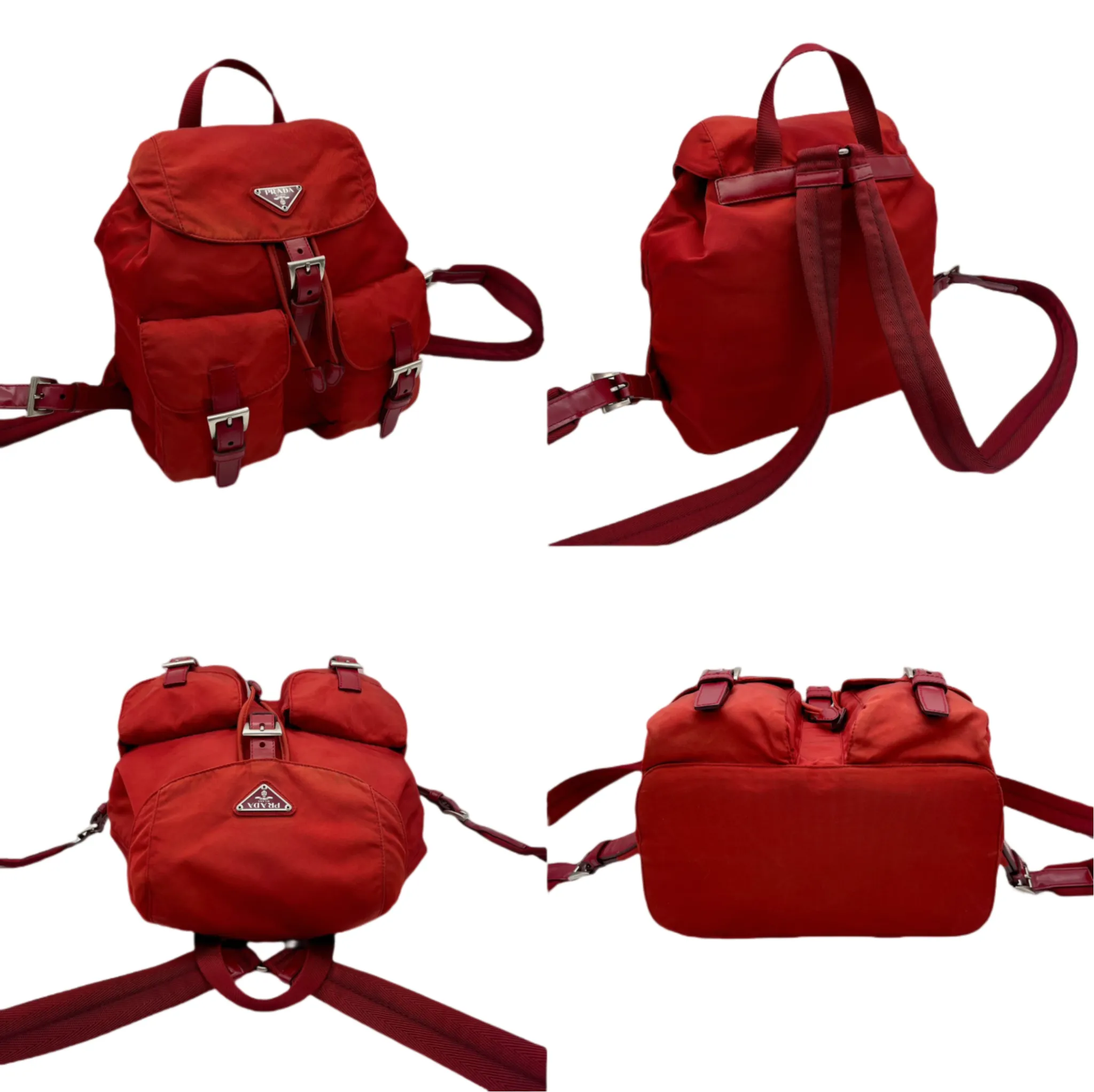 Prada Triangle Logo Nylon Backpack Pm