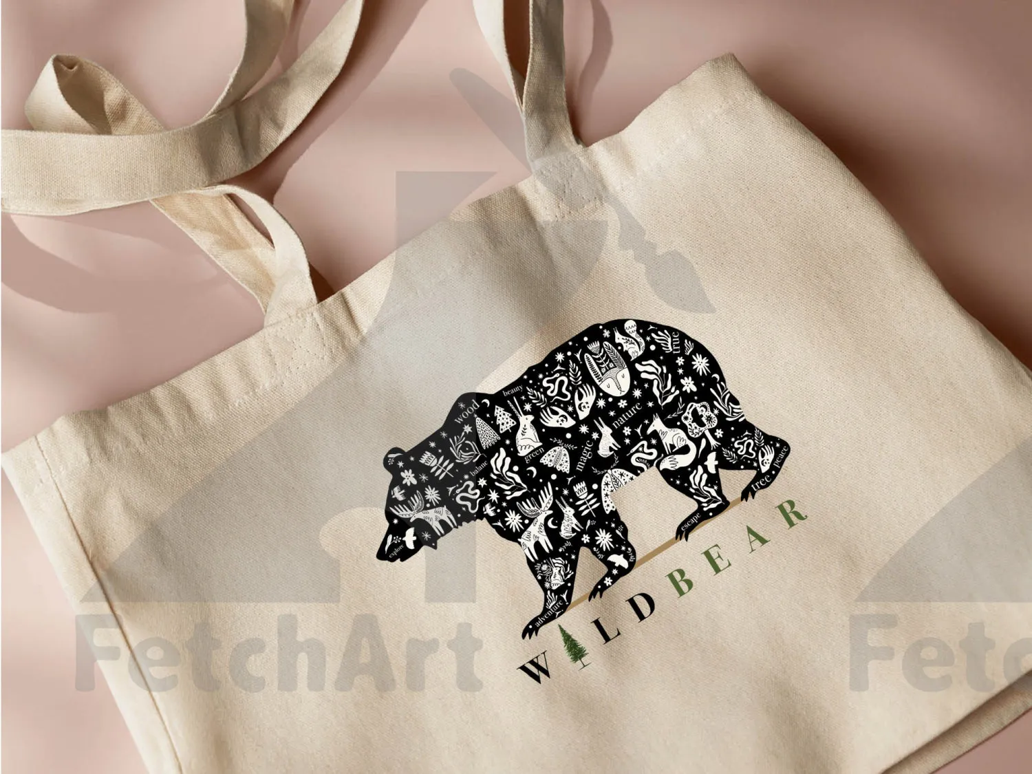 Premium Bear Print Tote Bag: Stylish and Functional!