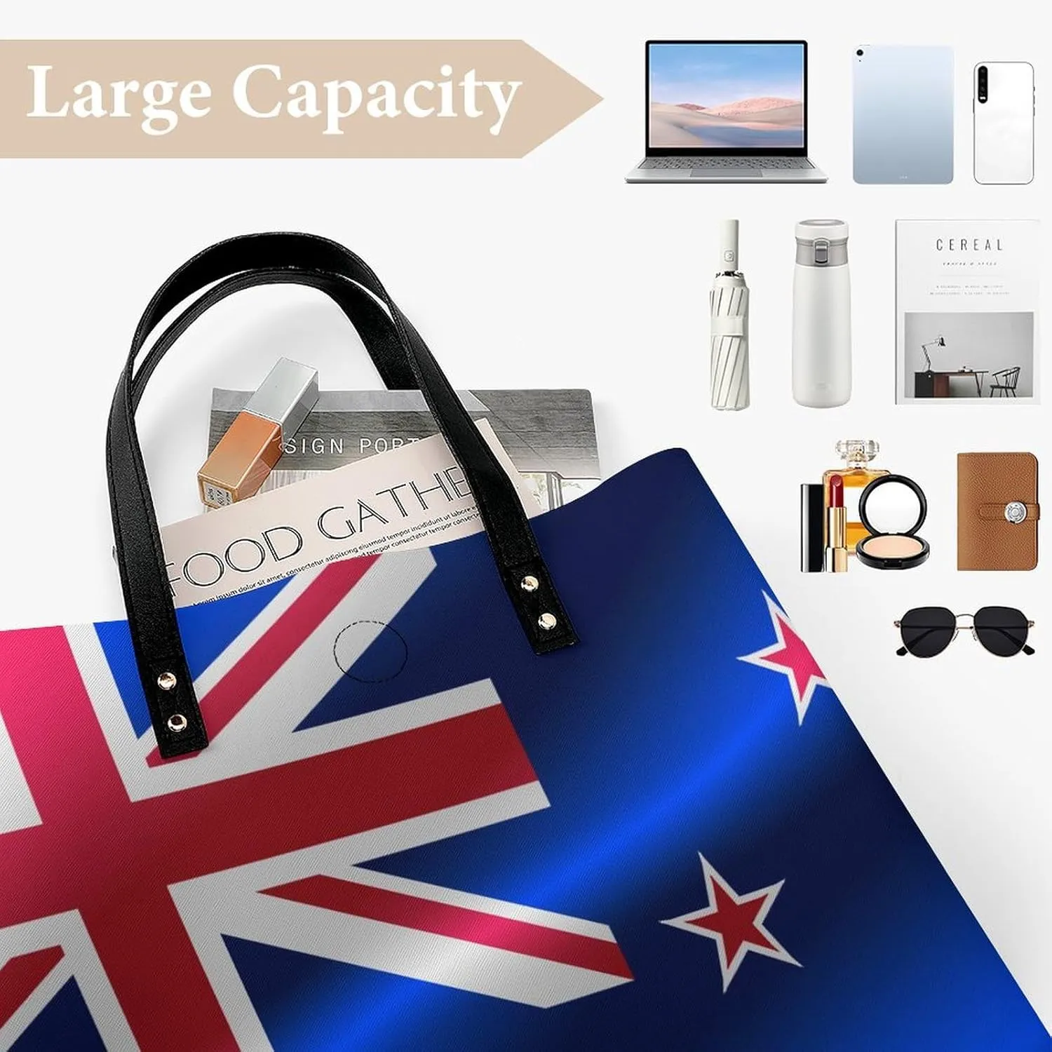 Pu Leather Tote Women Weekender Bag Shopping Handbag Travel Purse