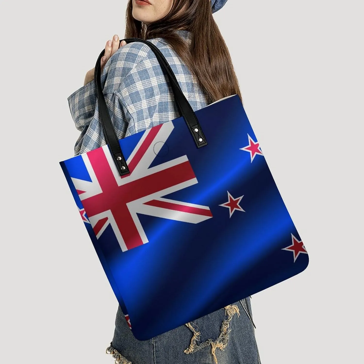 Pu Leather Tote Women Weekender Bag Shopping Handbag Travel Purse