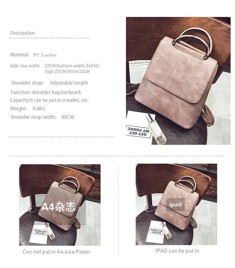 Pu Leather Travel Shoulder Bags For Teenager Girls