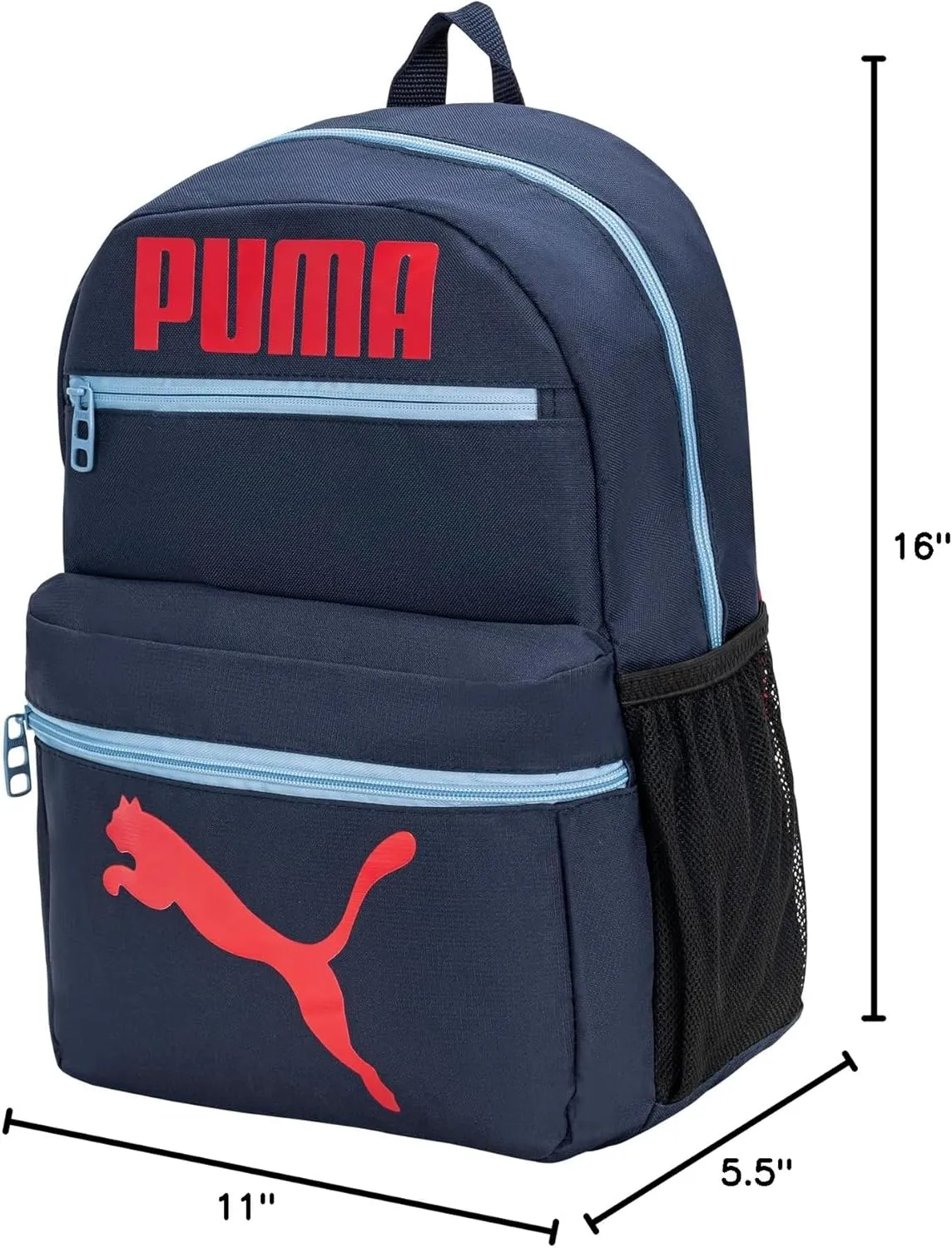 PUMA Kids' Meridian Backpack, Youth Size, Navy/Red