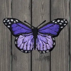 Purple and Lavender Butterfly Embroidered Patch — Iron On