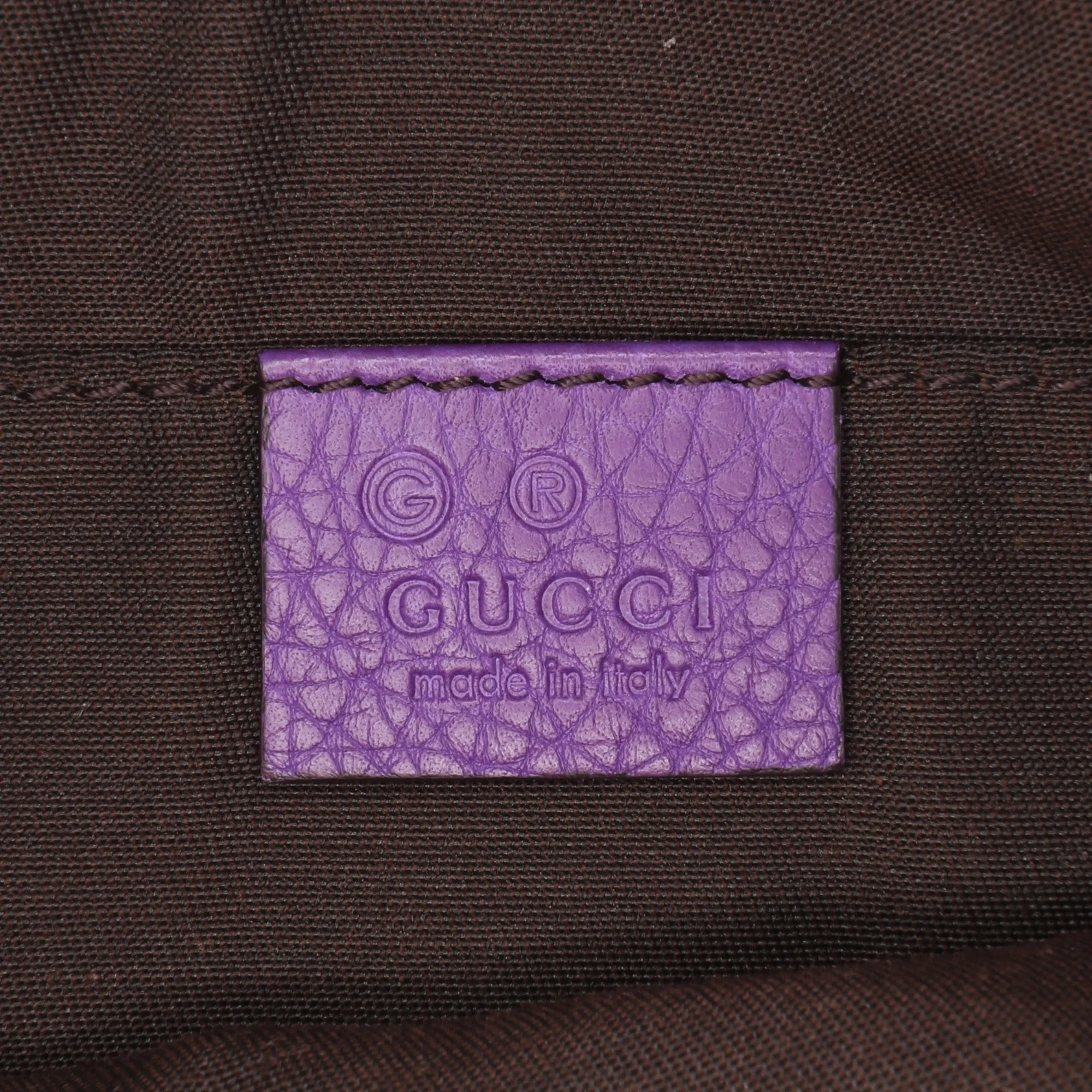 Purple Gucci Calfskin Bamboo Clutch