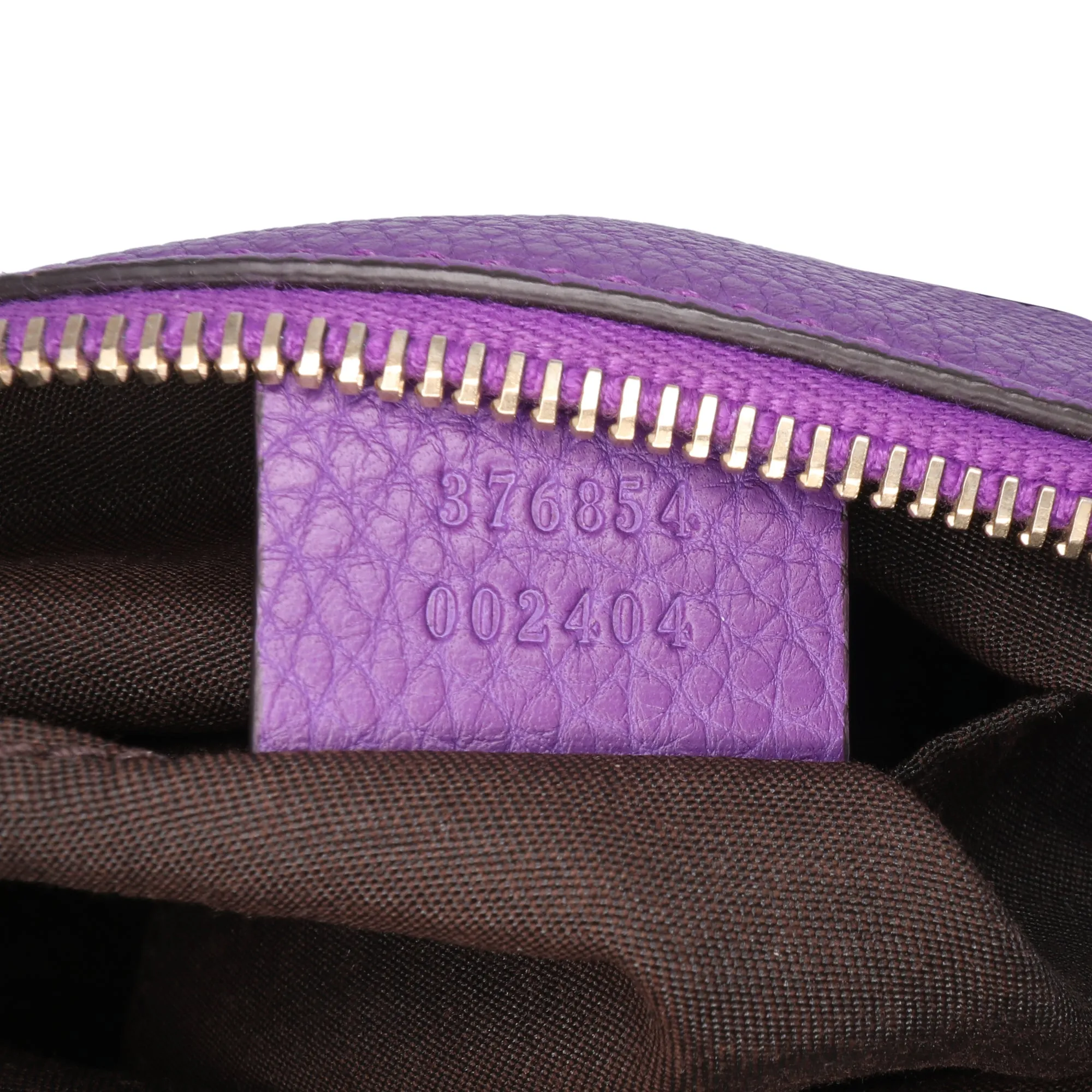 Purple Gucci Calfskin Bamboo Clutch