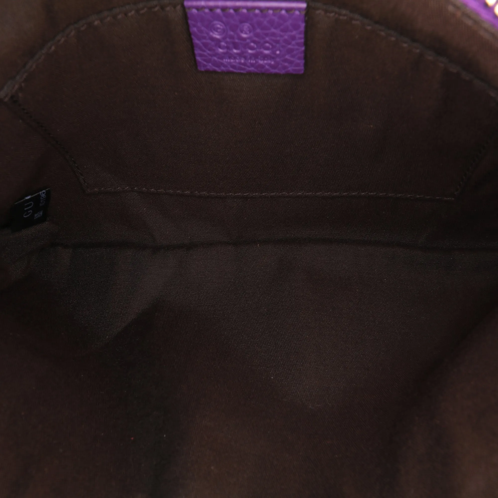 Purple Gucci Calfskin Bamboo Clutch