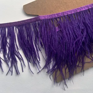 Purple Ostrich Feather Fringe Trim - 1.25m length