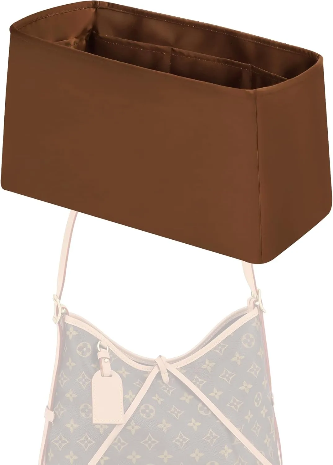 Purse Handbag Silky Organizer Insert Keep Bag Shape Fits LV Caryyall PM/MM bags, Luxury Handbag Tote Lightweight Sturdy(Carryall MM,Gold)