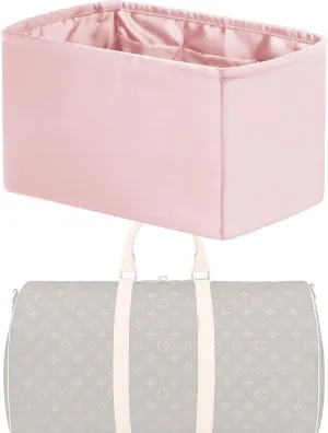 Purse Handbag Silky Organizer Insert Keep Bag Shape Fits LV Keepall XS/25/27/45/50/55 bags, Luxury Handbag Tote Lightweight Sturdy(Keepall 45,Pink)