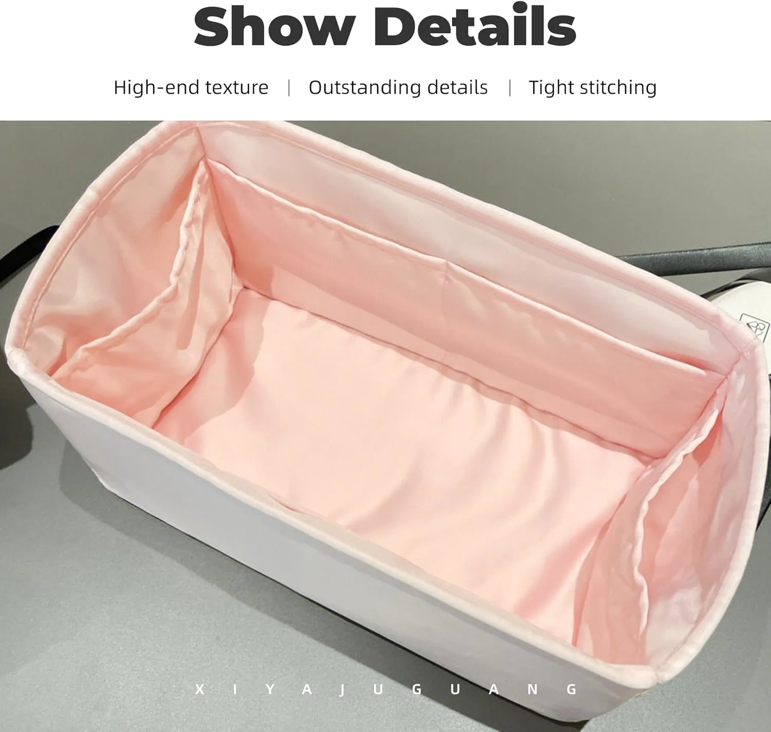 Purse Handbag Silky Organizer Insert Keep Bag Shape Fits LV Keepall XS/25/27/45/50/55 bags, Luxury Handbag Tote Lightweight Sturdy(Keepall 45,Pink)