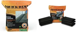 Quick Dam Flood Bags and Barriers, Water Activated, Emergency Flood Control (2 Pack)