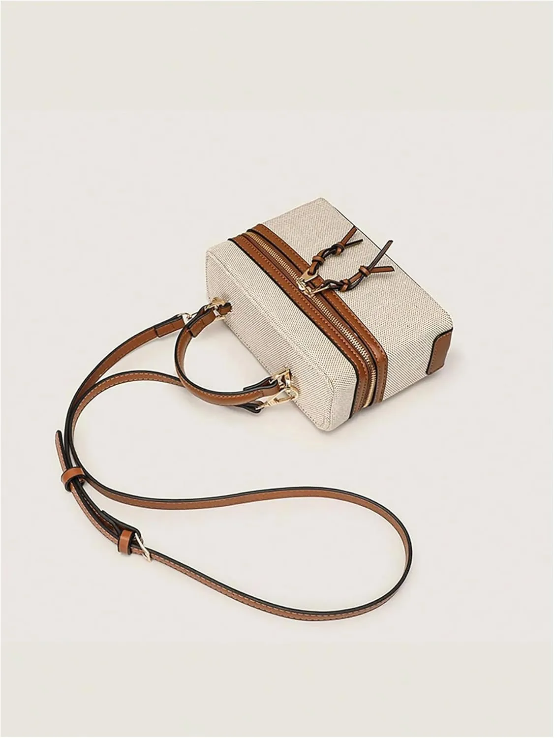 QWINEE Women's Tassel Box Handbag Zipper Top Handle Crossbody Bags Purse with Adjustable Strap