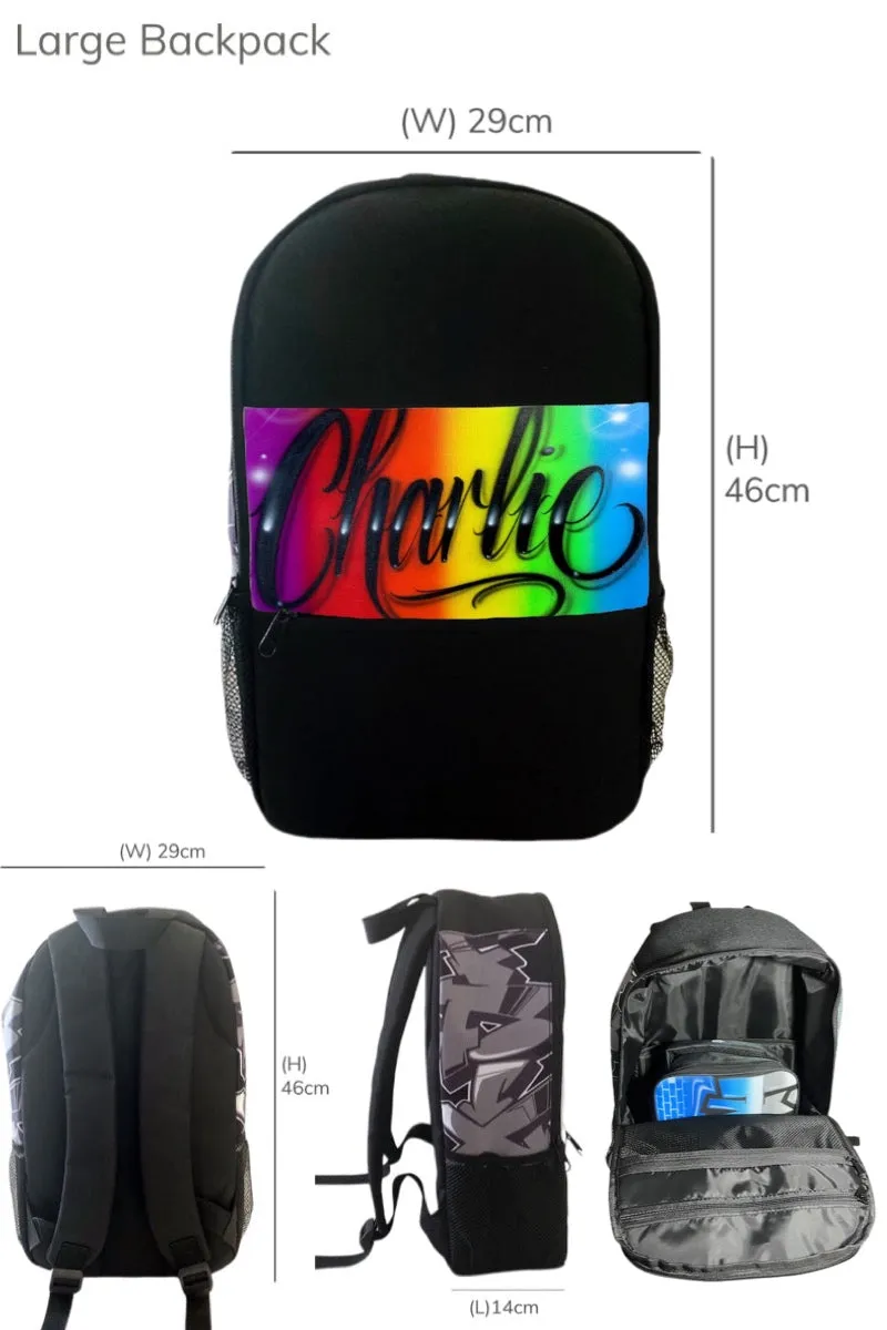 Rainbow Script Style - Custom Combo (7) 1x TruckerCap, 1x Backpack, 1x Lunchbox