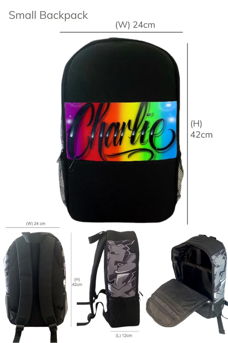 Rainbow Script Style - Custom Combo (7) 1x TruckerCap, 1x Backpack, 1x Lunchbox