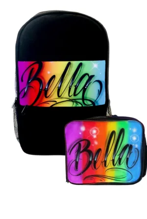 Rainbow Script Style Kids Backpack and Lunchbox Combo (7)
