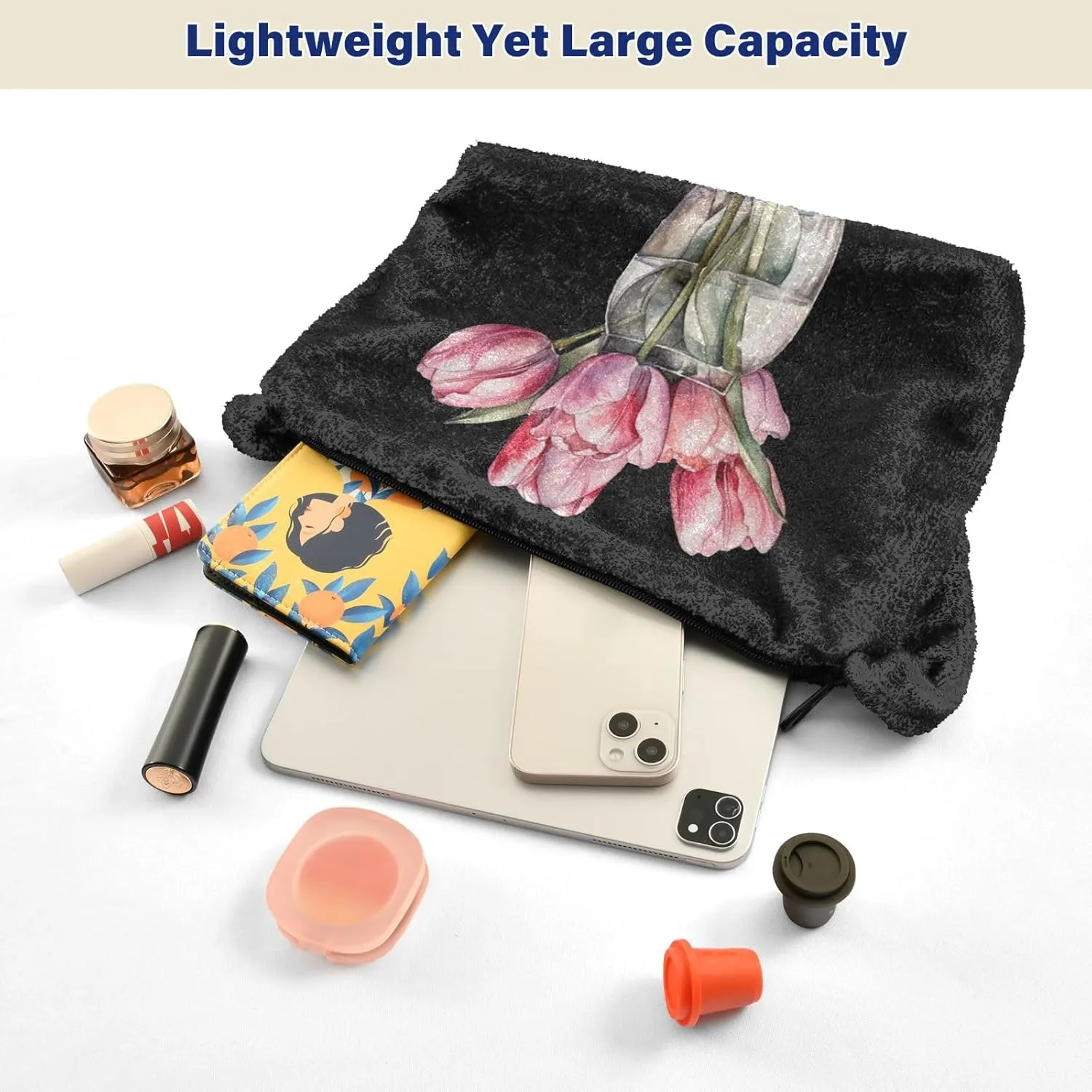 Red Beige Tricolor Premium Gray Watercolor Plush Bag, Women Handbag, Shoulder Handbag Women