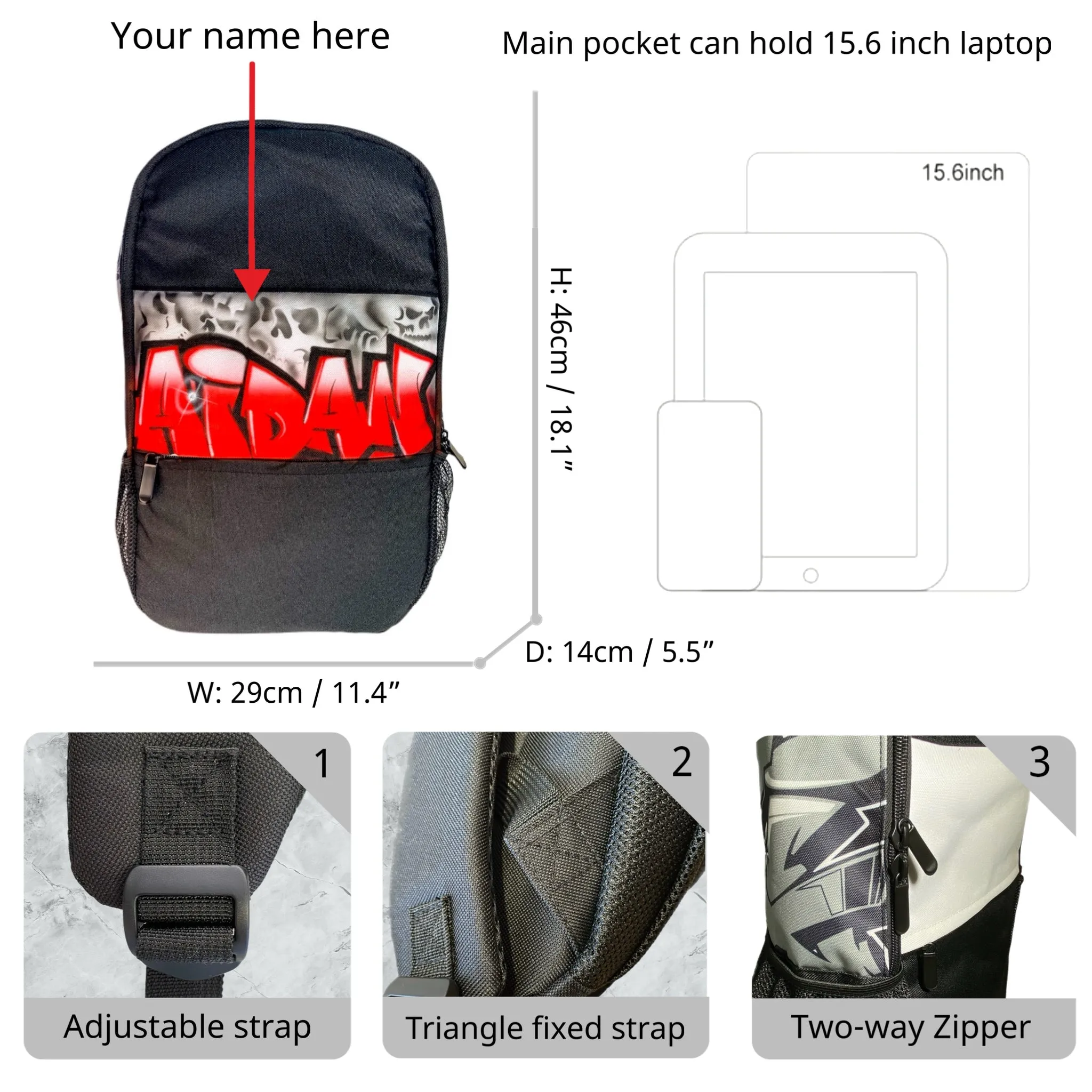 Red Skull Style Custom Combo (3) 1x TruckerCap, 1x Backpack, 1x Lunchbox